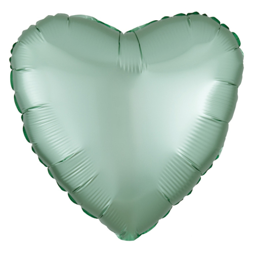 Folieballon Satin Luxe hart mint (43cm)