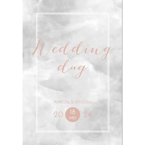New beginnings programma kaart staand wedding day