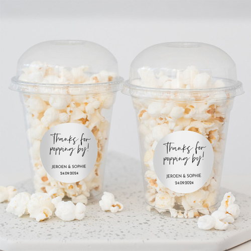 Popcornbeker modern bedankje bruiloft