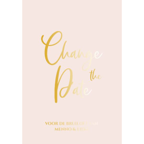 Folie change the date pastel wedding roze staand enkel