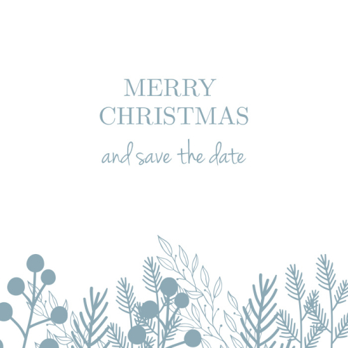 Kerst minimalistic save the date kaart vierkant enkel