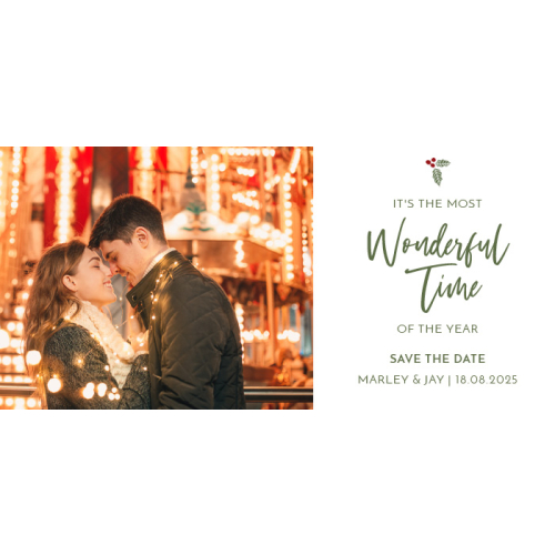 Kerst trendy save the date kaart panorama liggend