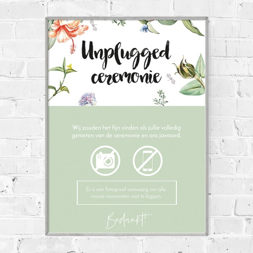 Poster unplugged bruiloft love blooms