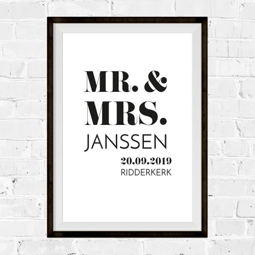 Poster MR. & MRS. Modern typografisch