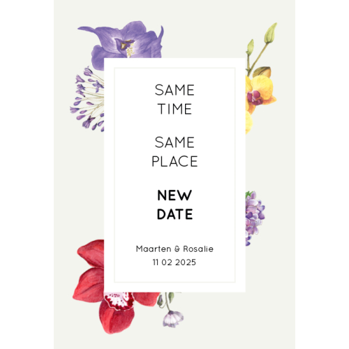 Wild flowers change the date kaart staand enkel 10x15