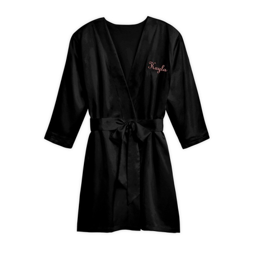 Zijden kimono zwart met naam