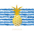 Indigo Summer label kaart vierkant enkel ananas