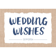 Indigo eco wedding wishes kaart liggend typografie 15x10