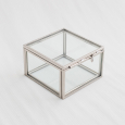 Glazen ringdoosje vierkant zilver (8x7x5cm) House of Gia
