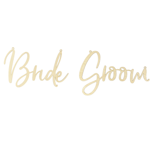 Stoelborden hout Groom en Bride Forest Wedding
