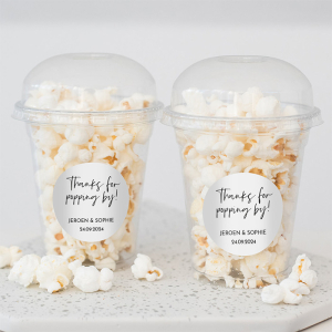Popcornbeker modern bedankje bruiloft