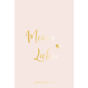 Folie trouwkaart pastel wedding roze staand dubbel