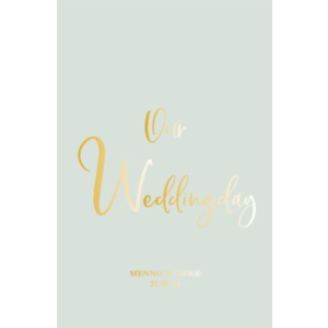 Folie programma kaart pastel wedding mint staand enkel