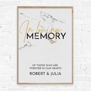 Poster in loving memory marble chique gold