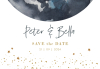 To the moon save the date kaart liggend enkel