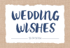 Indigo eco wedding wishes kaart liggend typografie 15x10