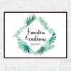 Poster bruiloft kaarten en cadeaus tropische bladeren