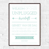 Poster unplugged bruiloft mintgroen typografisch