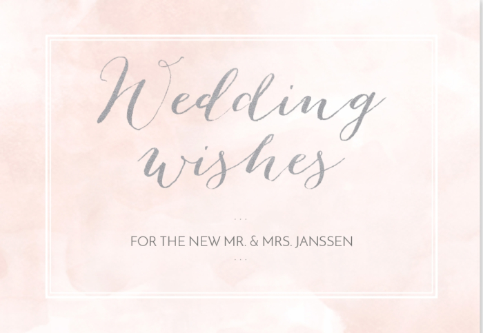 New beginnings wedding wishes kaart liggend enkel 15x10