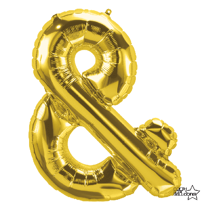 Folieballon Letter en Cijfer Goud 40cm