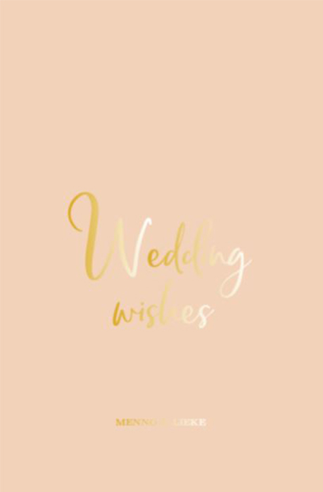 Folie wedding wishes kaart pastel wedding peach staand